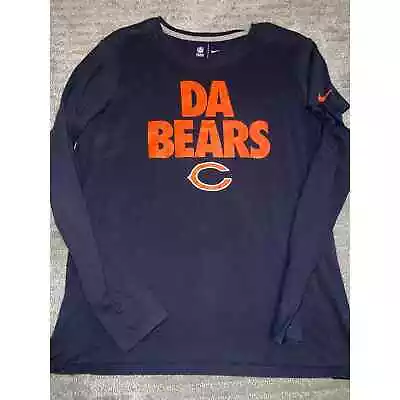 Nike  Da Bears  Women's Long Sleeve Navy Blue Chicago Bears Shirt. New W/tag. XL • $16