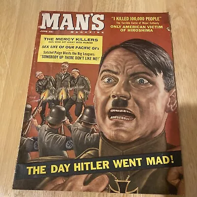 Man's Magazine June 1960 Pulp Fiction Pin Up The Day Hitler Went Mad • $15.99