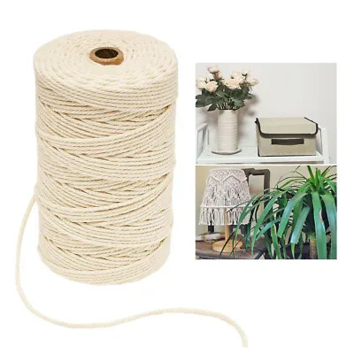 Cotton Rope Twine Cotton SASH Cord Natural Braided Cord Hand Craft Macrame 4/5mm • $18.49