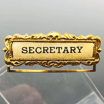 Ribbon Holder Pin Badge Vintage ID Name Tag Button Metal Secretary Brooch • $10.39