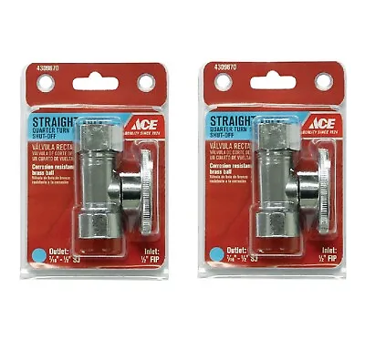 (2) Ace Hardware Straight Valve Quarter Turn Shut-Off ACE2060LF ~ NEW • $27.95