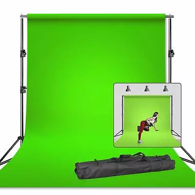 LS Photography 10' Background Support Stand Backdrop Crossbar Kit Green Muslin • $54.42