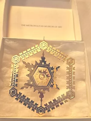 Metropolitan Museum Of Art 3  Snowflake Gold Plated Brass Christmas Ornament • $55