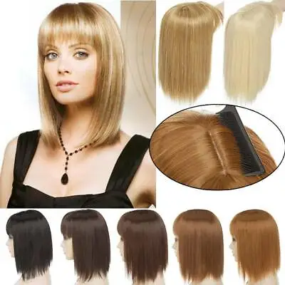 $15 • Buy 100% Real Hair Topper Clip In Hair Extensions Thick One Piece Full Head AS Human