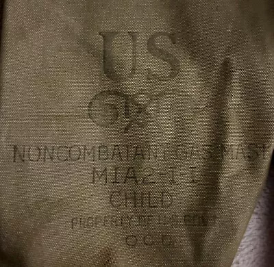 WWII US Noncombatant CHILD’s Gas Mask Canvas Bag M1A2-1-1 Antique/Vintage • $10