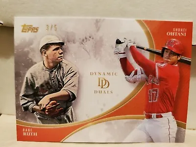 Shohei Ohtani Babe Ruth 2023 Topps Dynamic Duals #12 Orange 3/5 Jersey # Number • $999.99