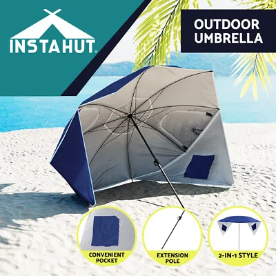 $49.95 • Buy Instahut Outdoor Beach Umbrella Garden Umbrellas Sun Extension Pole Sun Canpoy