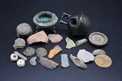 Mixed Lot Of Ancient To Post Medieval Artefacts - Metal Detector Finds • $41.68