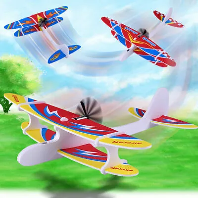 Hand Throw Rechargeable Airplane Aircraft Launch Glider Plane Kids Toys Gift USB • £4.79