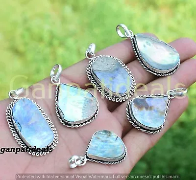 Abalone Shell Gemstone Pendant 5pcs Wholesale Lots 925 Silver Plated Jewelry • $12.34