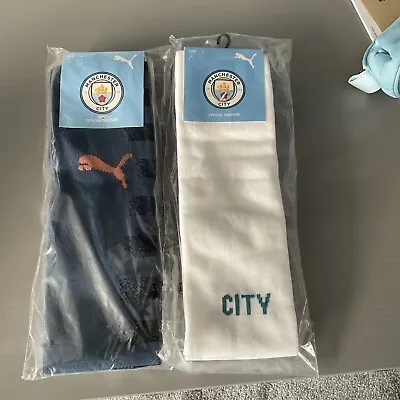 Manchester City Puma Football Socks (2 Pairs) Adults Shoe Size 9-11 BNWT • £13.99