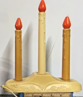 Vintage Christmas 3 Bulb Candolier Window Electric Orange Candle Lights - Tested • $12.95