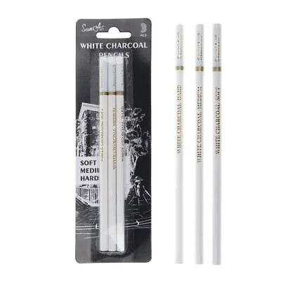 3Pcs/Set 3Pcs/Set White Sketch Charcoal Pencils Drawing Pen  Sketching • £4.99