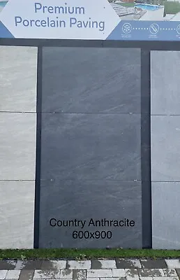 Grey Porcelain Paving Patio Slabs Tiles |anthracite 600x900x20mm | SPECIAL OFFER • £2