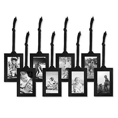 8 Piece 2x3 Hanging Picture Frames In Black With Adjustable Ribbon Tassels - ... • $31.50