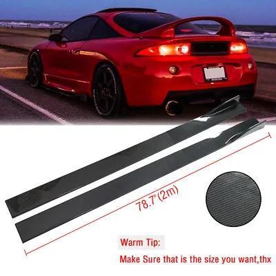 78.7  Carbon Fiber Side Skirt Extension Panel Lip For Mitsubishi Eclipse GST 2G • $95.11