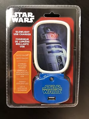 USB Charger Night Light Outlet Phone Plug R2-D2 Star Wars Glowlight LED Collect • $9.95