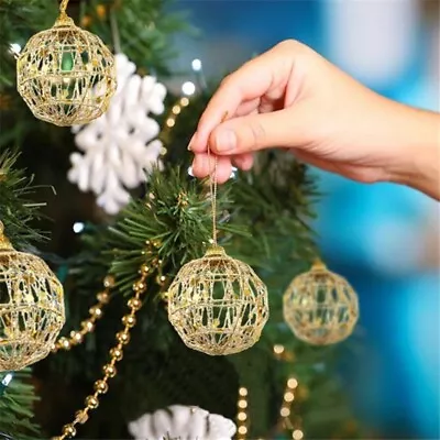 6PCS Christmas Gold Balls Baubles Decor XMAS Tree Hanging Party Ornaments DecorS • $11.13