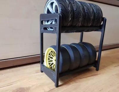 1/8 Tyre Rack Black For Scale Garage Rc Car Drift Crawler Track  Wheels • £9.99