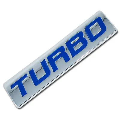 Chrome/blue Metal Turbo Engine Race Motor Swap Emblem Badge For Trunk Hood Door • $7.88