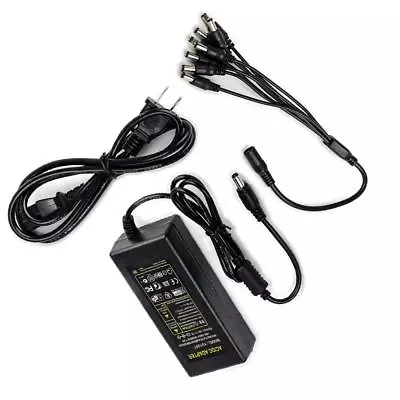 12V 5A AC To DC CCTV Security Camera Power Supply Adapter &1 To 8 Power Splitter • $14.99