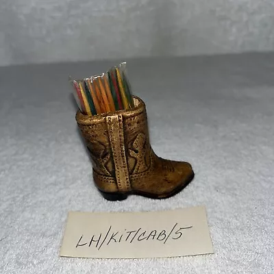 Vintage Mini Western Cowboy Boot Tooth Pick Holder • $8