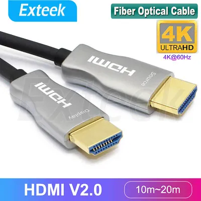 Fiber High Quality HDMI 2.0 Active Optical Cable 4K UHD 60hz 18Gbps 10m 15m 20m • $52.95