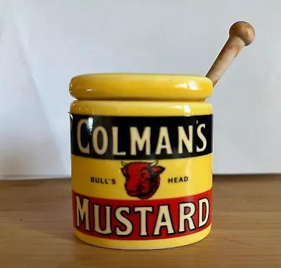 Colman’s Mustard Pot From Holkham Pottery With Wooden Spoon • £11.99