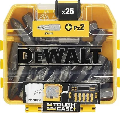 Dewalt 25 X PZ2 Impact Torsion Screwdriver Bits FLEXTORQ Tough Carry Case Pozi • £5.29