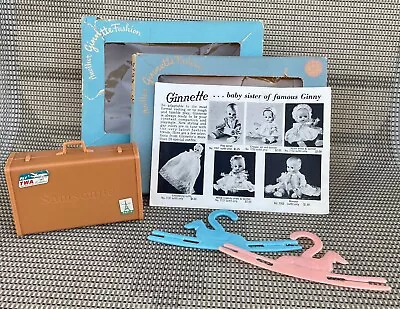 ~~ VINTAGE  Ginnette Doll & My Merry Suitcase Box Hanger Accessories LOT ~~ • $14.50