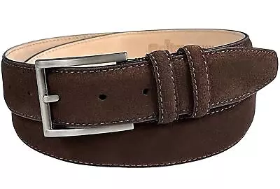Men's Suede Belt Genuine Leather Classic Casual Dress Belt 1-3/8 (35mm) Wide • $32.95