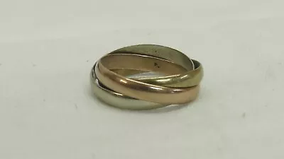 375 9ct Tri-Colour Gold Russian Wedding Ring  9ct Gold Hallmarked Size M 3.5g • £155