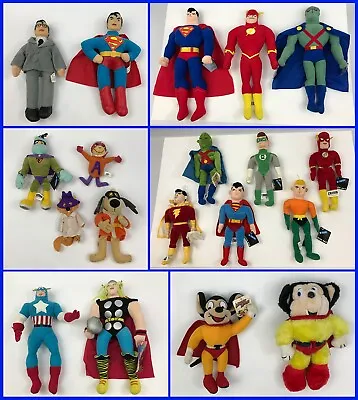 6 Sets Of Super Hero Plush/Bean Bag Figures — DC • Marvel • Hanna Barbera • $35