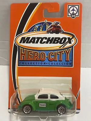 Matchbox Hero-City #31 Green/White VW Bug Taxi NOC 1:58 • $6.99