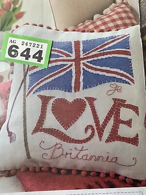 Love Britannia Patriotic Union Jack Jubilee Cushion Cross Stitch Chart • £1.39