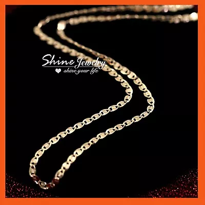 18k Rose Gold Filled 2.5mm Oval Anchor Links Chain Lady Girl Solid Necklace 45cm • $12.72