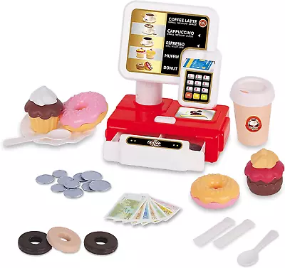Coffee Shop Cash Register Toy Kids Simulation Kitchen Pretend Play Shopping Till • £15.86