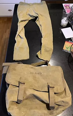 WW2 US Army M1936 Musette Bag Rare Murray Goldberg MANUFACTURE 1941 & Long Johns • $65