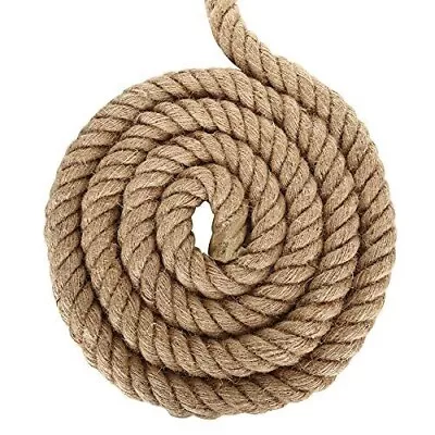 Manila Rope (1-1/2 Inch X 15 Feet) Natural Thick Hemp Rope Twisted Strong Jute • $36.85