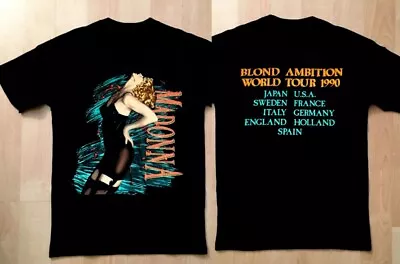 Vintage Madonna Blond Ambition World Tour T Shirt 1990 Gift Shirt For Fans • $9.99