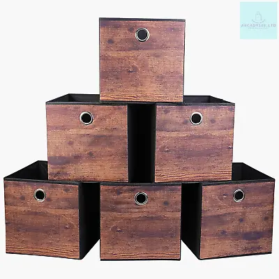 JAKAGO Foldable Storage Boxes Set Of 6Fabric Storage Cubes 30 X 30 X 30 Cm For • £38.77