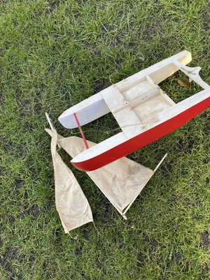 $24.44 • Buy Vintage Model Pond Catamaran Old Sailing Boat Yacht