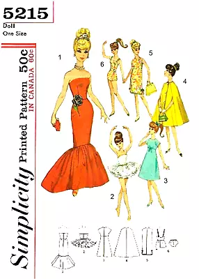 Vintage 1960s Tammy Barbie Clothes Pattern Reproduction Simplicity 5215 • $7.95