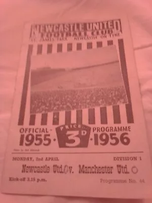 1955/56 Manchester United Vs Newcastle United Vintage Program Busby Babes Era. • £12