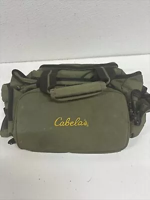 Cabela's Army Green Fishing Tacklebox Bag 4 Outside Zipper Pockets No Straps #N4 • $25