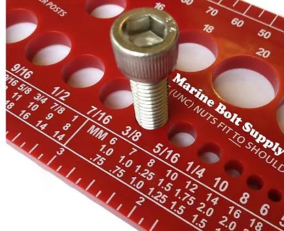 Screw Bolt Nut Thread Measure Gauge Size Checker (Standard & Metric) Color: Red • $10.95