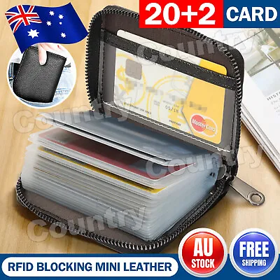 Men's Credit Card Holder Leather Wallet Business Case Slim ID Purse 22 Card Gift • $5.85