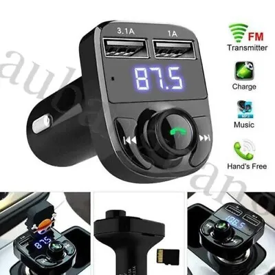 Bluetooth 5.0 Wireless Car FM Transmitter MP3 Player Radio 2 USB Charger Adapter • £7.29