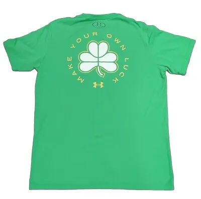 Under Armour HeatGear T-Shirt  Make Your Own Luck  Basketball Green Men's L • $12.99