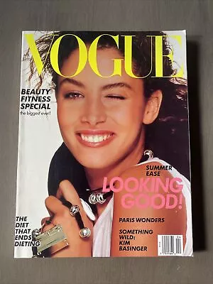Vintage Vogue April 1988: Kara Young Christy Turlington Kim Basinger - VG • $20